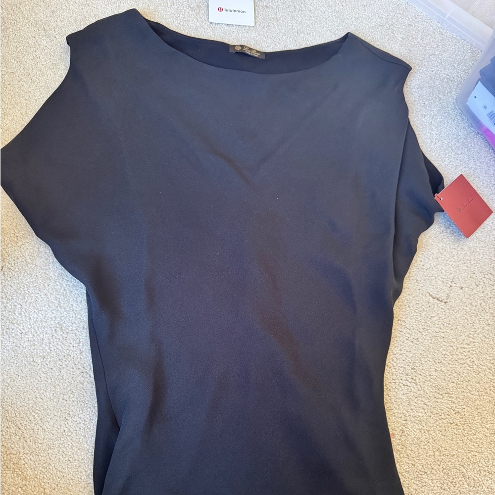 Lora Piana Elegant Black Women's silk Top